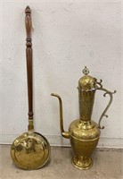 Brass Ewer and Bed Warmer