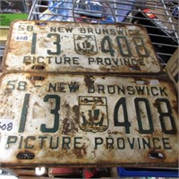 PR OF 1958 NB LICENCE PLATES