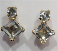 10K Yellow Gold Aquamarine earrings Retails $200