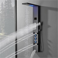 LED Shower Panel Tower System, Black