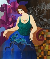 LARGE TARKAY SERIGRAPH "LADY JANE IN TURQUOISE"