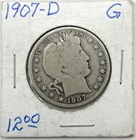 1907-D Barber Half Dollar