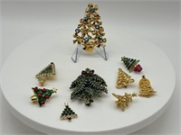Selection of Signed Christmas Tree Pins
