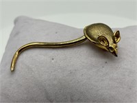 Vintage Gold Tone Articulated Mouse Pin