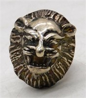 Taxco Mexico Sterling Silver Lion Ring.