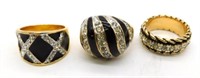 Gold Filled and  Costume Jewelry Rings. 3 pc.