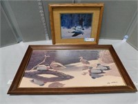 Framed Geese and Duck prints