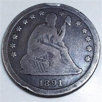 1891 Seated Liberty Quarter