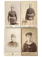 4 CDV Photo Portraits German Soldiers, Sailors