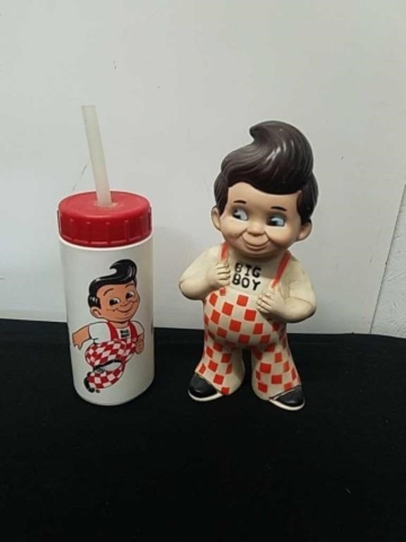 Vintage Big Boy drink container and piggy bank