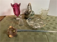 Glass Heart, vase, bell, misc