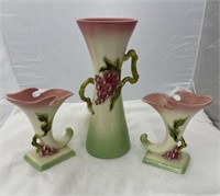 3 pc, Tokay USA 1 large vase, 2 small planter (one