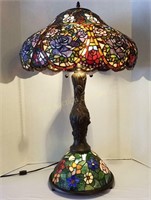 Floral Tiffany Style Stained Glass Lamp