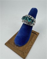 Sterling Silver Blue Topaz Multi Stone Ring