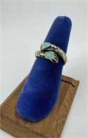Zuni Indian Inlaid Sterling Silver Turquoise Ring