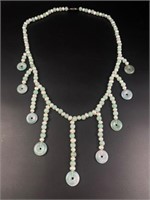 Vintage Jade and pearl statement necklace