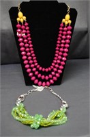 2 Assorted Costume Necklaces with beads