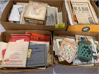 4 BOXES OF ANTIQUE EPHEMERA OF ALL KINDS
