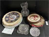 Collectible Dinner Plates, EAP Glass Bowl &