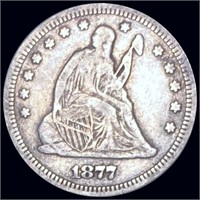 1877 Seated Liberty Silver Quarter LIGHTLY CIRC