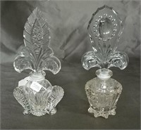2 Vintage Crystal Perfume Bottles