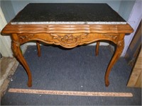 Ornate Vintage Marble Top Accent Table