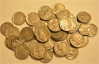 Lot of 50 Various Date Buffalo Head Nickels