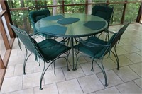 Vntg Wrought Iron Table & Chairs