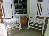 3pc Rocking Chairs & Planter w/Glass Top