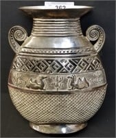 12" Metal Vase with Camel Decoration