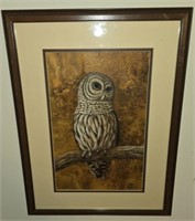 Framed Carolyn Mitchell Print of an Owl