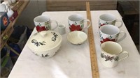 Coffee mugs, decorative dish, small bowl