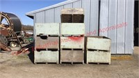 Lot of (9) wooden commodity boxes