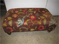 Large floral fabric ottoman