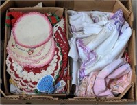 Box lot of various lines and doilies