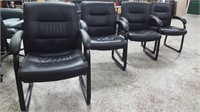 4 LEATHER OFFICE ARM CHAIRS