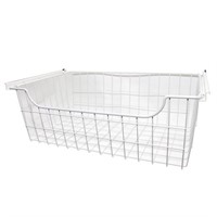 Easy Track Closet 8-Inch White Wire Basket