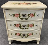 Three Drawer Floral Accent Chest
