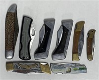 (T) Lot of 8 Pocket Knives, brands incl. Sharp,