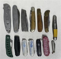 (T) Lot of 15 Pocket Knives, brands incl. Kershaw,