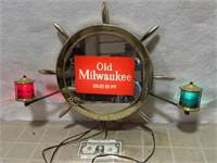 Vintage Old Milwaukee Beer lighted advertising