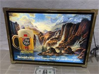 Vintage Old Style beer motion waterfall