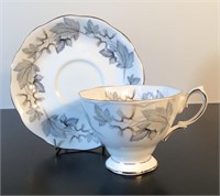 ROYAL ALBERT SILVER MAPLE TEACUP & SAUCER