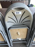 4 X'S  BID  PLASTIC PAD SEAT FOLDING CHAIRS