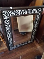 Palm Print & Zebra Trimmed Mirror