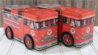 (2) Texaco 1997 Tin Fire Truck Bank