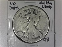 No Date Silver Walking Liberty Half Dollar