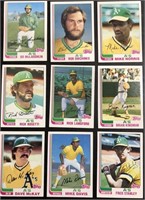 LOT OF (9) 1982 TOPPS BASEBALL CARDS (OAKLAND A'S)
