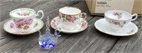 3 - Matched Cups & Saucers