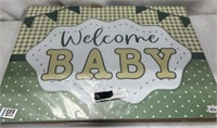 WELCOME BABY GREEN CARBOARD SIGN 18IN X 24IN